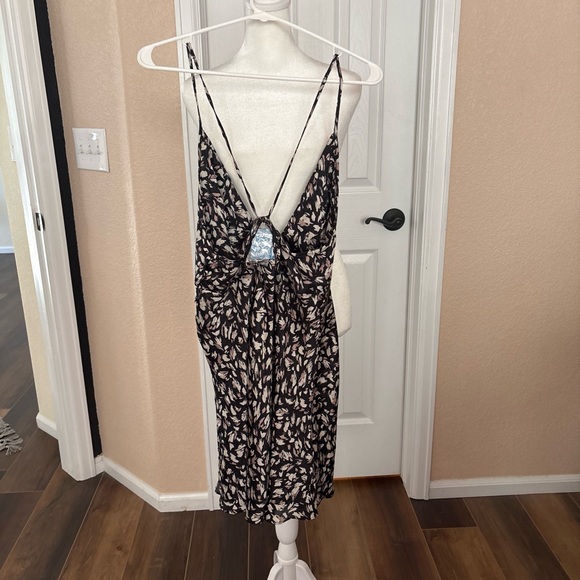 Free People Black and Cream Backless Dress - Picture 2 of 2